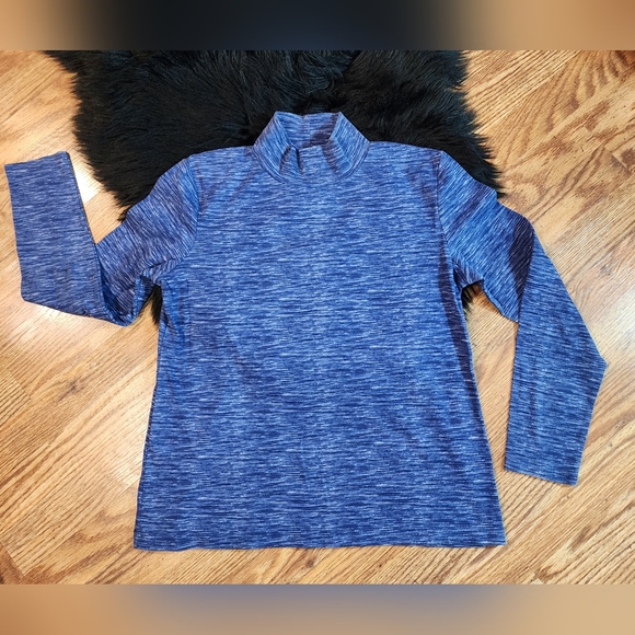 Croft & Barrow Heathered Navy Bluish Purple Mockneck Women's Size M - Picture 1 of 4